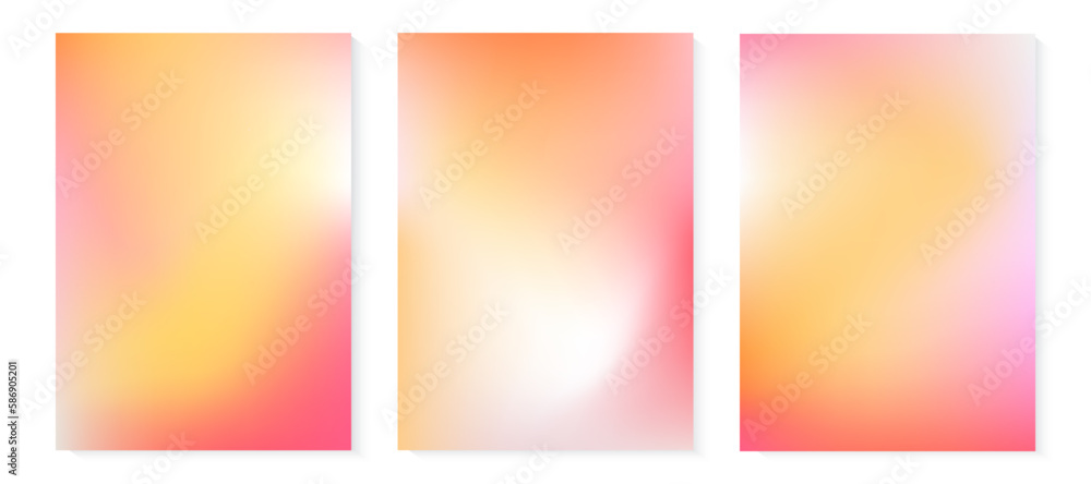 Y2k aesthetic holographic gradient background. Red pink orange mesh texture. Gentle pastel color vector A4 poster. Holo blur wallpaper. Abstract iridescent pattern. Trendy girlish art illustration