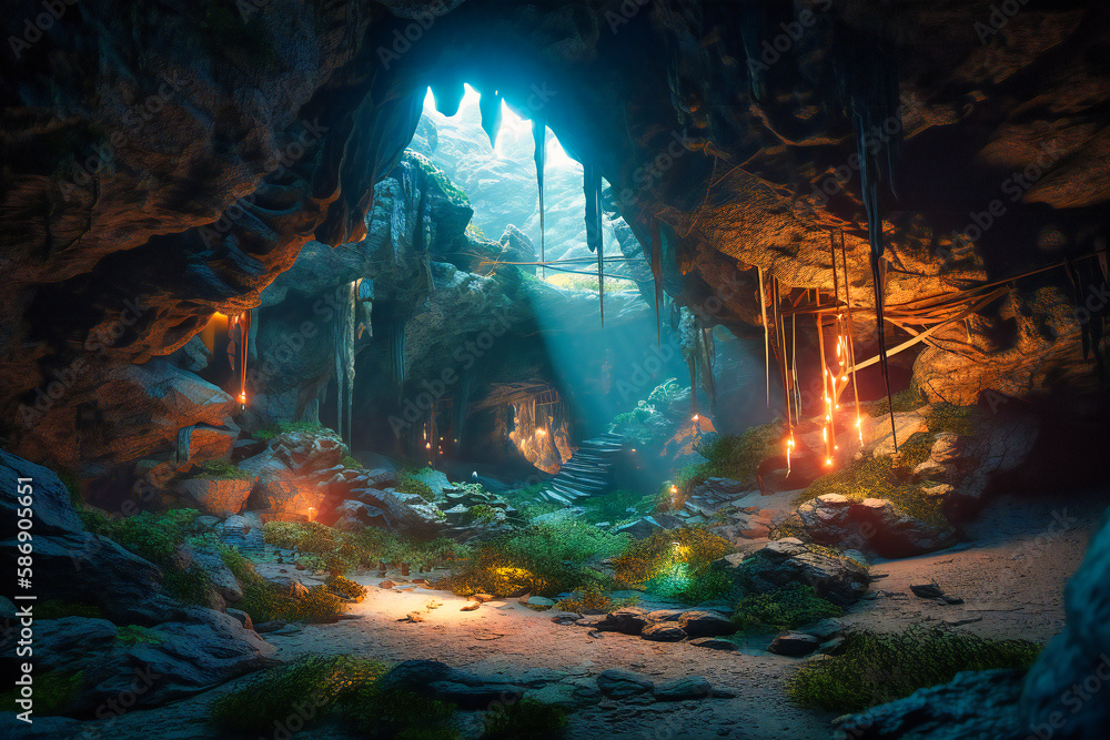 the mysteries of summer caves with high-tech lighting and equipment