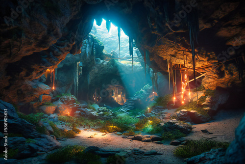 the mysteries of summer caves with high-tech lighting and equipment