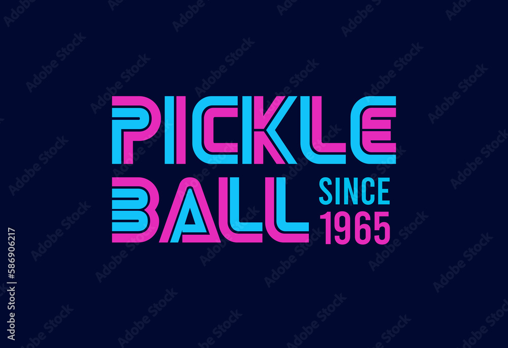 Unique editable vector design of pickleball word creation with accent best for your digital and print resource	