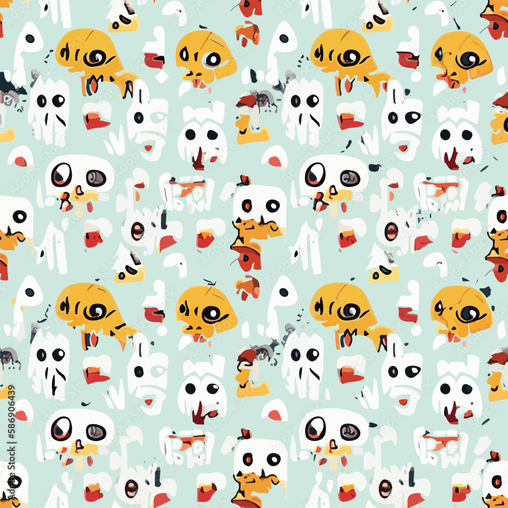 Vector seamless illustration fantastic monster pattern Vector seamless illustration fantastic monster pattern