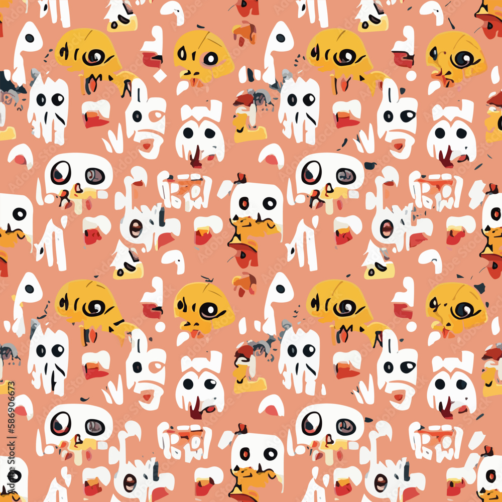 Vector seamless illustration fantastic monster pattern Vector seamless illustration fantastic monster pattern