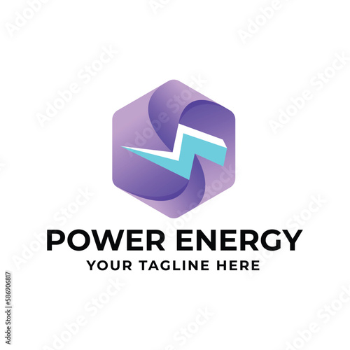 Vector gradient energy logo design