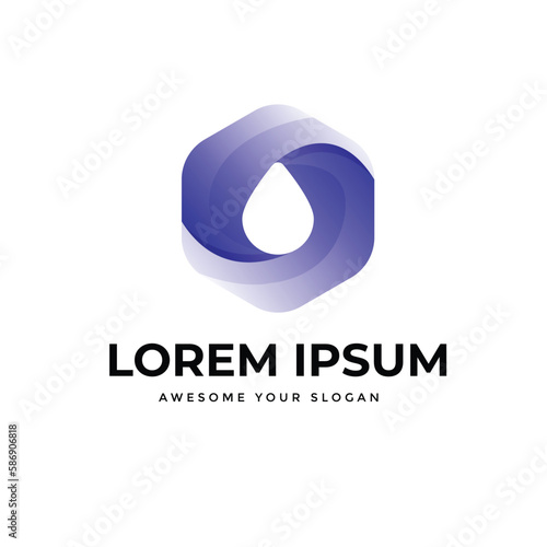 Vector water logo gradient modern color