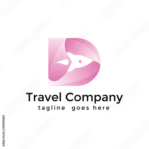 D blue circular abstract logo