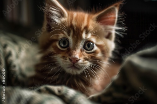 little, adorable kitten. Generative AI