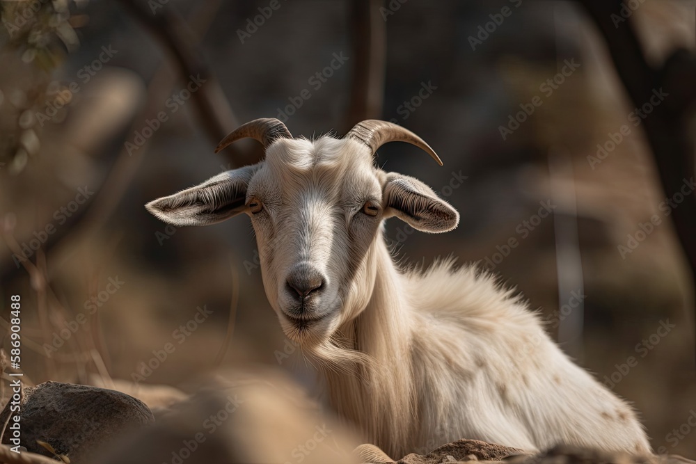 Indian domestic goat. Generative AI Indian domestic goat. Generative AI