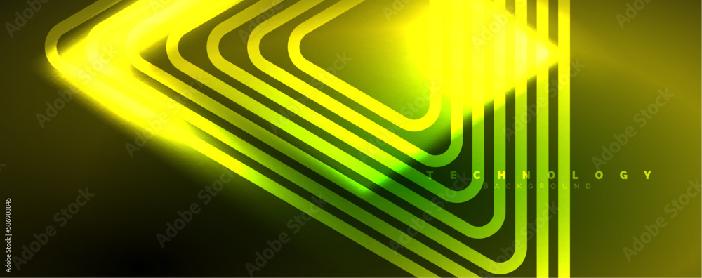 Neon glowing lines and angles, magic energy space light concept. Vector illustration for wallpaper, banner, background, leaflet, catalog, cover, flyer Neon glowing lines and angles, magic energy space light concept. Vector illustration for wallpaper, banner, background, leaflet, catalog, cover, flyer
