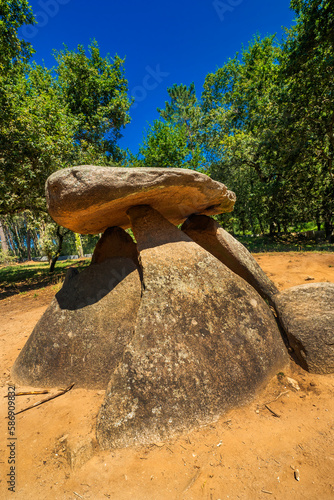 Konstfotografi Megalithic Dolmen of Axeitos, Ribeira, Barbanza Peninsula, La Coruña, Galicia, S