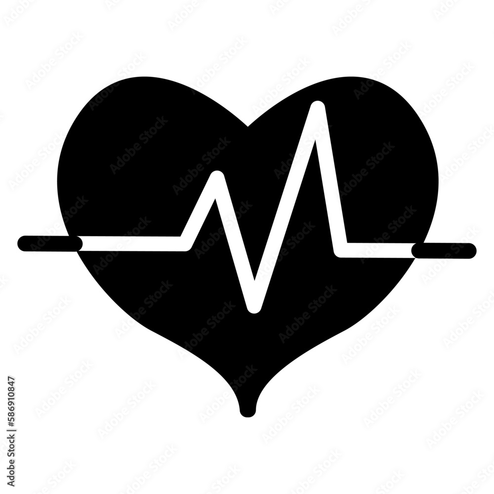 Black Heart Icon With Pulse. Vector illustration of a heartbeat. Logo for Medical Sites and Applications. Black Heart Icon With Pulse. Vector illustration of a heartbeat. Logo for Medical Sites and Applications.