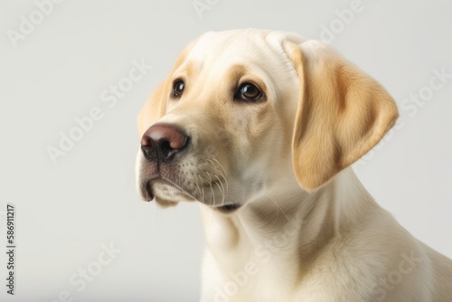 a yellow lab dog. Generative AI © AkuAku