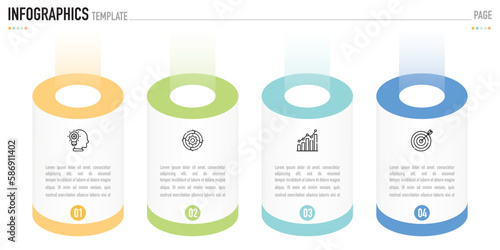 Pipeline, cylinder 3D isometric infographic template or element as a vector with 4 step, process, option, colorful bar, pyramid, stage, icons, number for sale slide, minimal modern simple style target