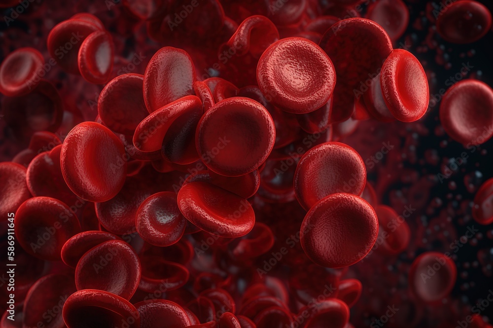 red blood cells erythrocytes. generated ai.