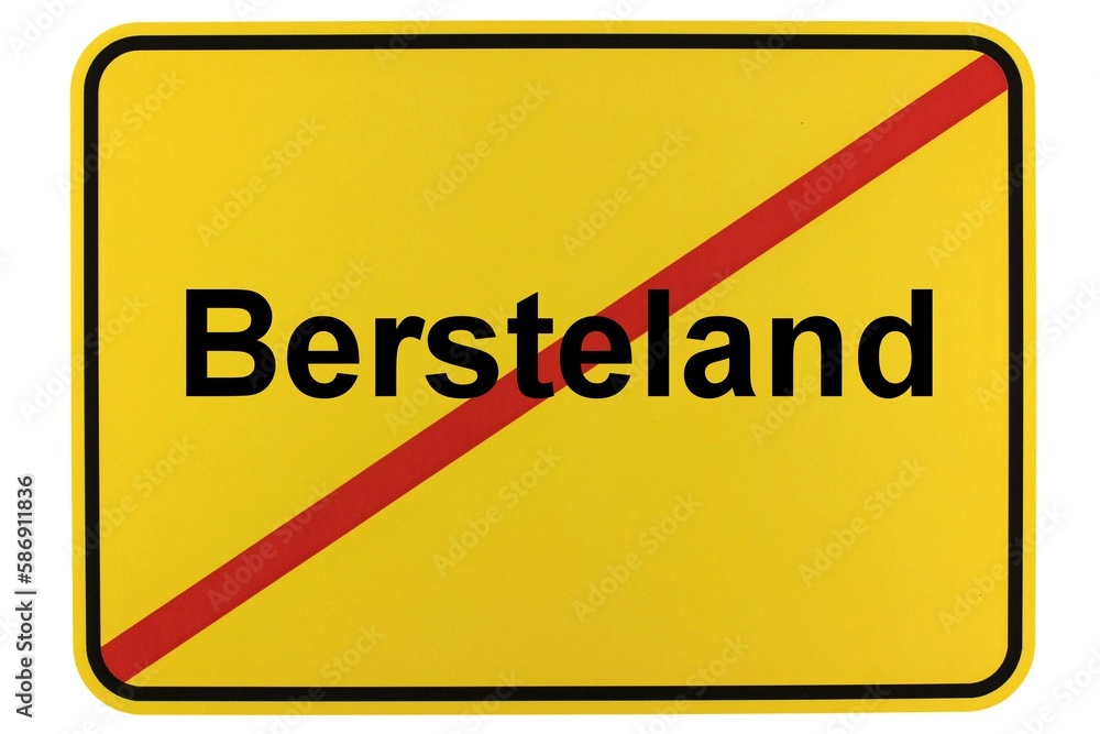 Illustration eines Ortsschildes der Gemeinde Bersteland in Brandenburg Illustration eines Ortsschildes der Gemeinde Bersteland in Brandenburg