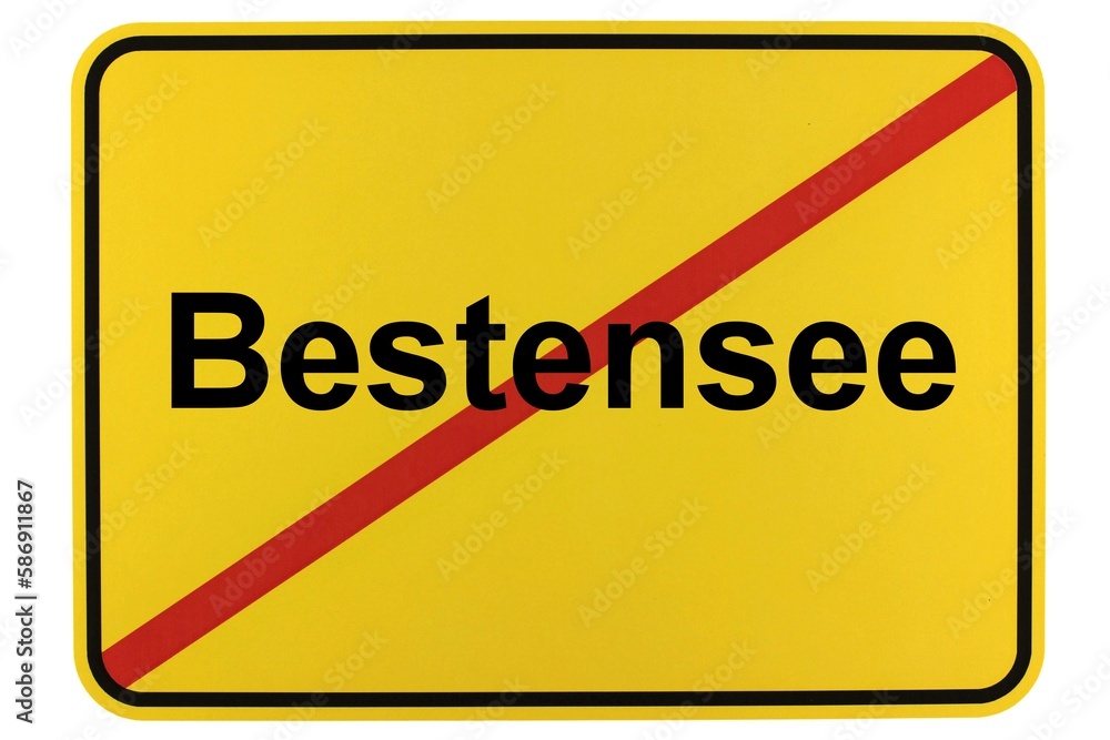 Illustration eines Ortsschildes der Gemeinde Bestensee in Brandenburg Illustration eines Ortsschildes der Gemeinde Bestensee in Brandenburg