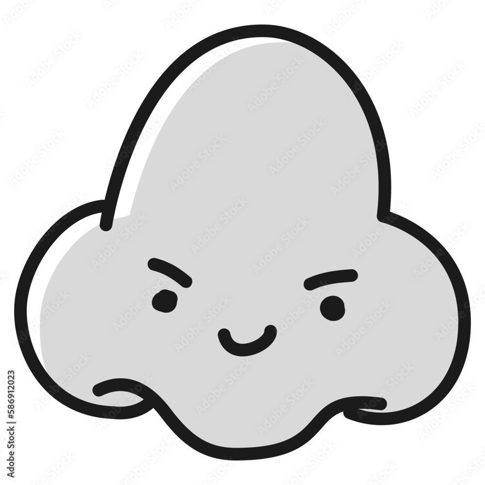 かわいい鼻のキャラクター(白黒)