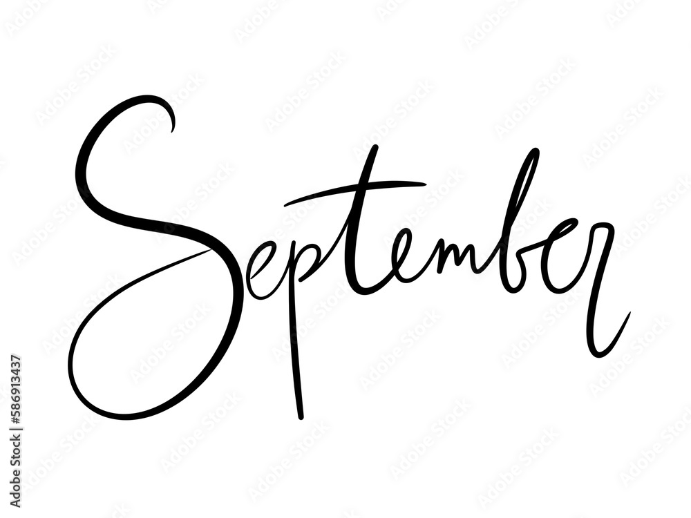 simple design element lettering cursive autumn months september black letters on white background for ballet journal calendar simple design element lettering cursive autumn months september black letters on white background for ballet journal calendar