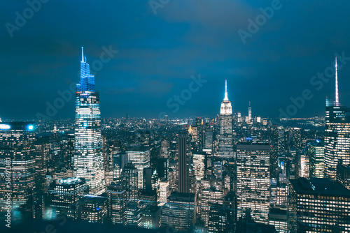 New York city skyline at night. One of the most recognisable skylines out there in the world. © John Humphries