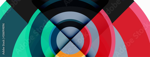 Circle trendy minimal geometric abstract background. Vector Illustration For Wallpaper, Banner, Background, Card, Book Illustration, landing page