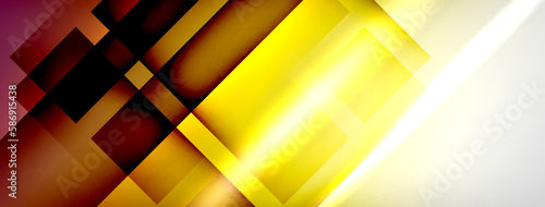 Light and shadow squares and lines abstract background