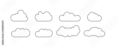 Cloud shapes collection. Cloud icons for cloud computing web and app