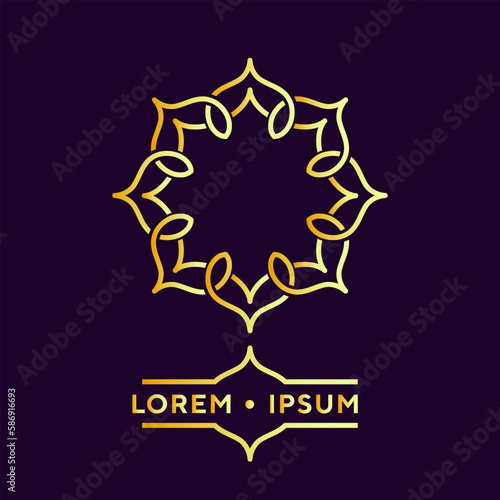 Modern Elegant Mandala Cosmetic Logo Design. Arabic abstract ornament
