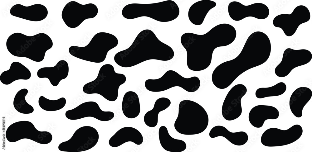 Organic black blobs irregular shape. Abstract liquid shape elements. random abstract blotch shape. Fluid dynamical colored forms banner. Organic black blobs irregular shape. Abstract liquid shape elements. random abstract blotch shape. Fluid dynamical colored forms banner.