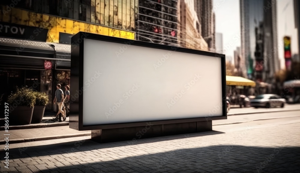 blank billboard mockup for advertising in the city, daylight view blank billboard mockup for advertising in the city, daylight view