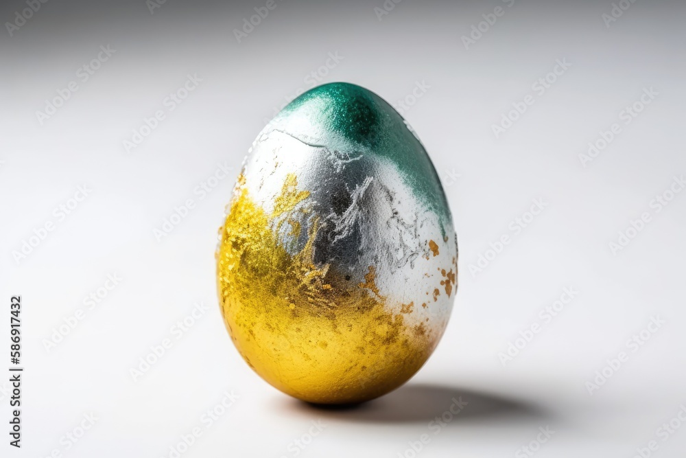brightly painted Easter egg on a clean white background. Generative AI brightly painted Easter egg on a clean white background. Generative AI