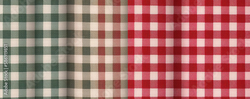 Fabric textile pattern background, linen cotton, vintage table cloth for Christmas poster design wallpaper plaid