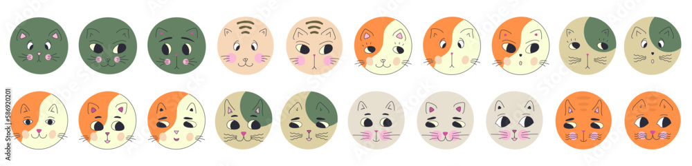 Funny cat face, abstract personage, mascot design, funny face, cute icon. Funny cat face, abstract personage, mascot design, funny face, cute icon.