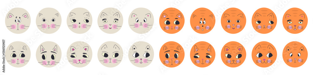 Funny cat face, abstract personage, mascot design, funny face, cute icon. Funny cat face, abstract personage, mascot design, funny face, cute icon.