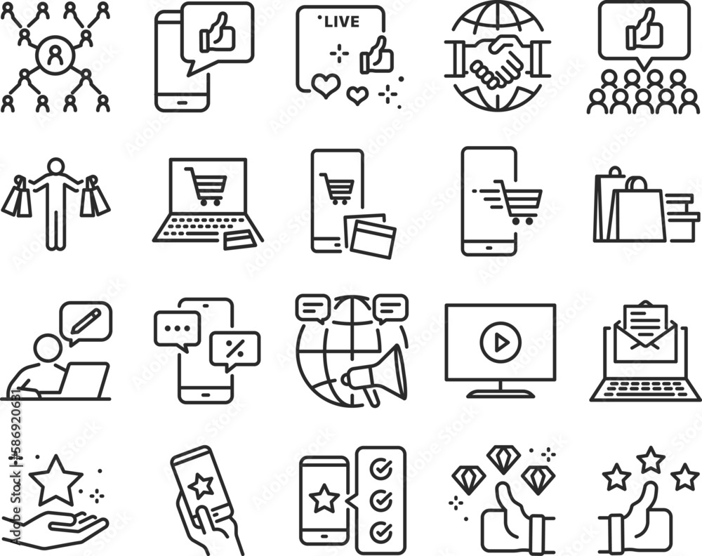 Marketing icon set, 20 business marketing icon set black vector Marketing icon set, 20 business marketing icon set black vector