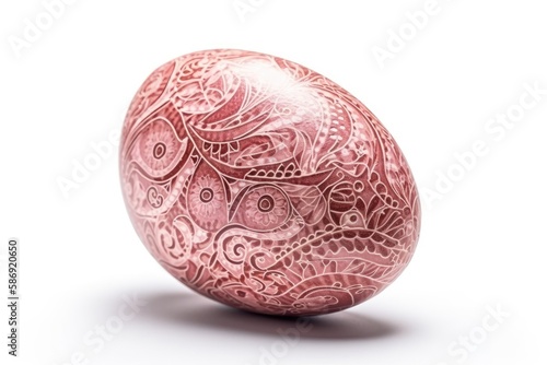 decorative pink Easter egg with intricate patterns. Generative AI