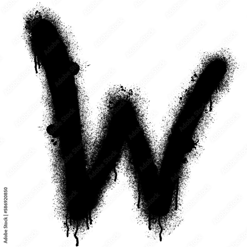 Letter W in graffiti style Letter W in graffiti style