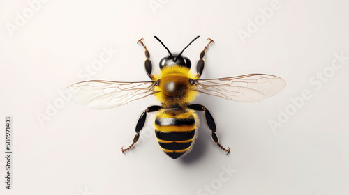 Close up of bee on white background © ASTERIOS