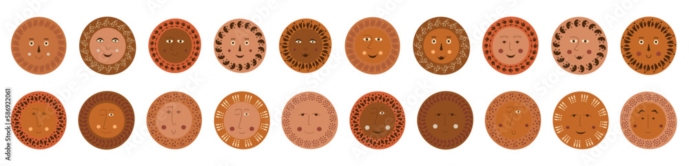 Obraz premium Male bizarre visage, abstract personage, mascot design, funny face, cute icon
