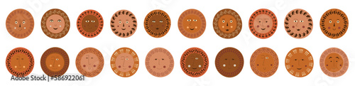 Male bizarre visage, abstract personage, mascot design, funny face, cute icon