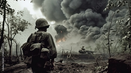 guerra de vietnam soldado bombas