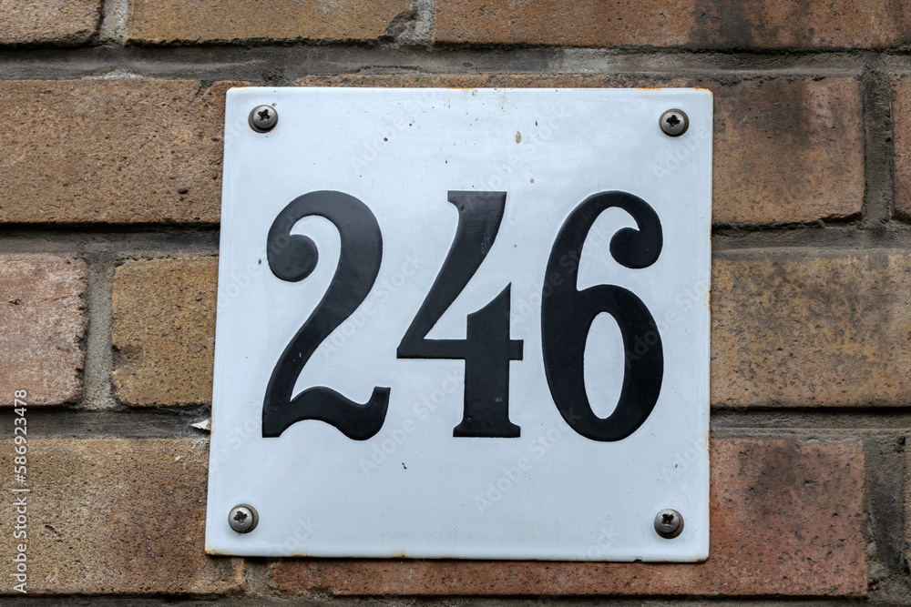 A Close Up House Number 246 At Amsterdam The Netherlands 19-3-2023