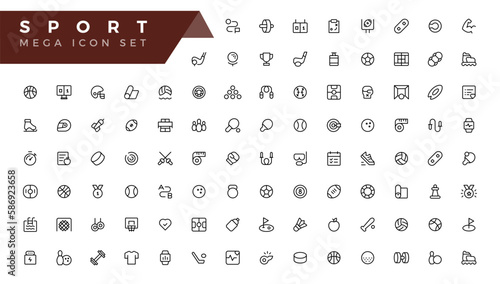 fitness and sport  icons set on white background