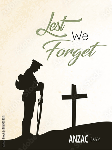 Anzac day background. Poppy flower. Vector background.
