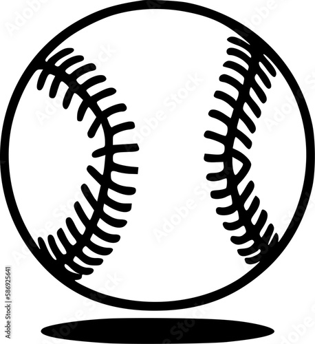 Baseball - Black and White Isolated Icon - Vector illustration