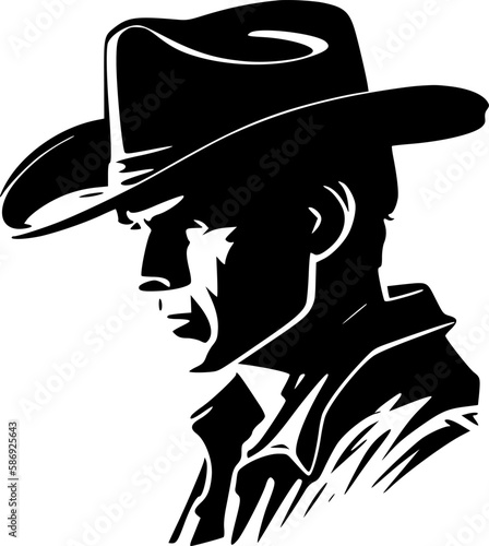Cowboy - Minimalist and Flat Logo - Vector illustration