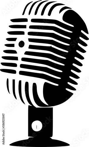 Microphone - Minimalist and Flat Logo - Vector illustration