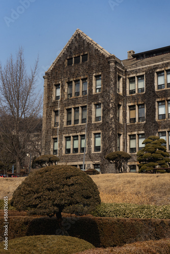 Yonsei University Underwood Hall and  Yeonhi Hall in Seoul during winter morning at Seodaemun-gu , Seoul South Korea : 5 February 2023 photo