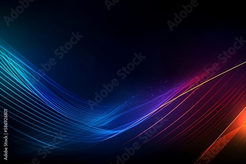 Blue Digital Light Effect: Abstract Background with Lines, Glow and Technology Design for Wallpaper and Illustration