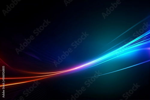 Blue Digital Light Effect: Abstract Background with Lines, Glow and Technology Design for Wallpaper and Illustration