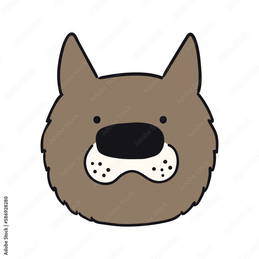 Big dog, puppy face cute funny cartoon character illustration. Hand drawn vector, isolated. Line art. Domestic animal logo. Design concept pet food, branding, business, vet, print, poster Big dog, puppy face cute funny cartoon character illustration. Hand drawn vector, isolated. Line art. Domestic animal logo. Design concept pet food, branding, business, vet, print, poster