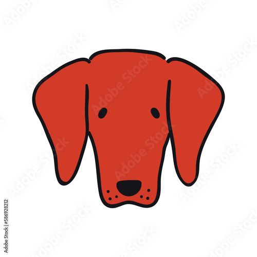 Dachshund dog  puppy face cute funny cartoon character illustration. Hand drawn vector  isolated. Line art. Domestic animal logo. Design concept pet food  branding  business  vet  print  poster